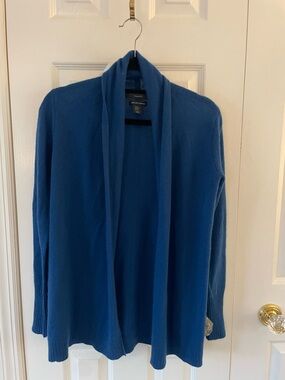 Talbots Cashmere Royal Blue Open-Front Lightweight Cardigan